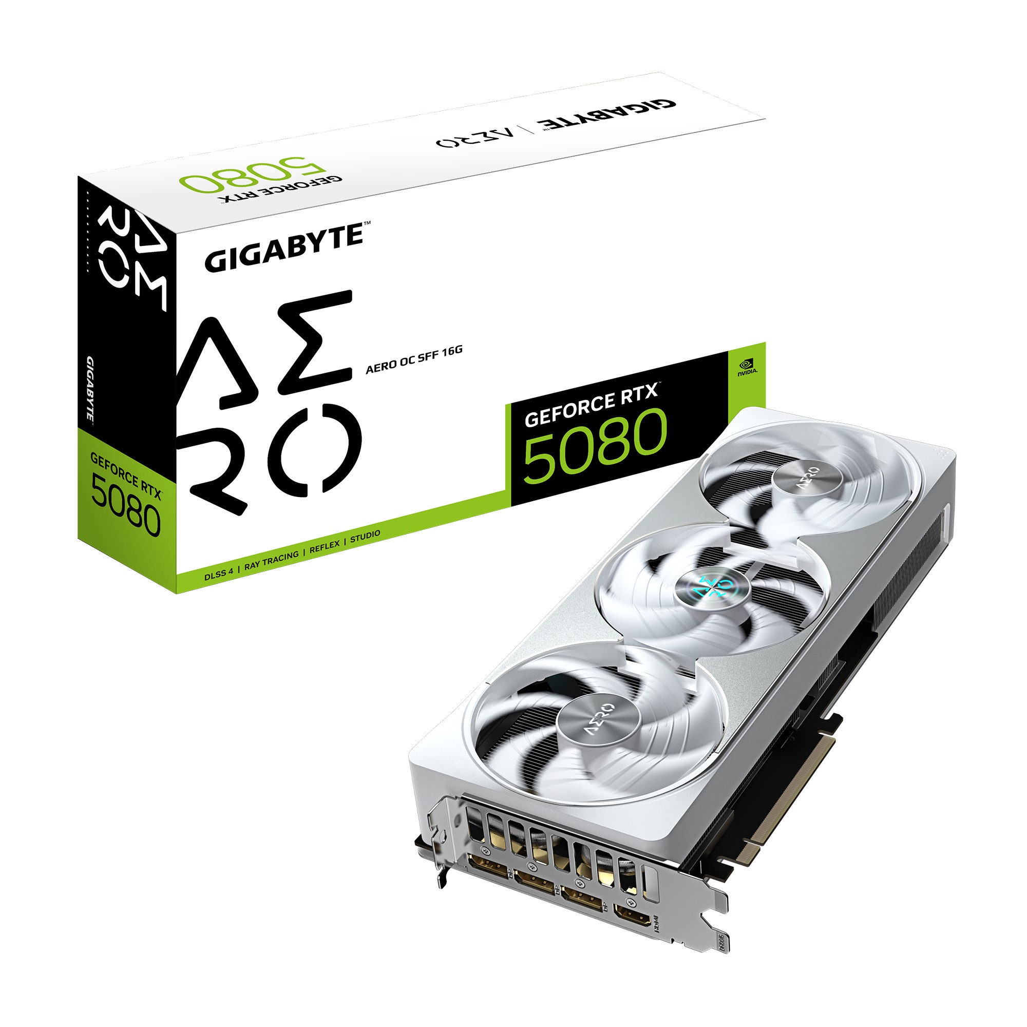 Scheda Video Gigabyte Nvidia GeForce RTX 5080 Aero OC SFF 16GB GDDR7 Bianco - Immagine 1