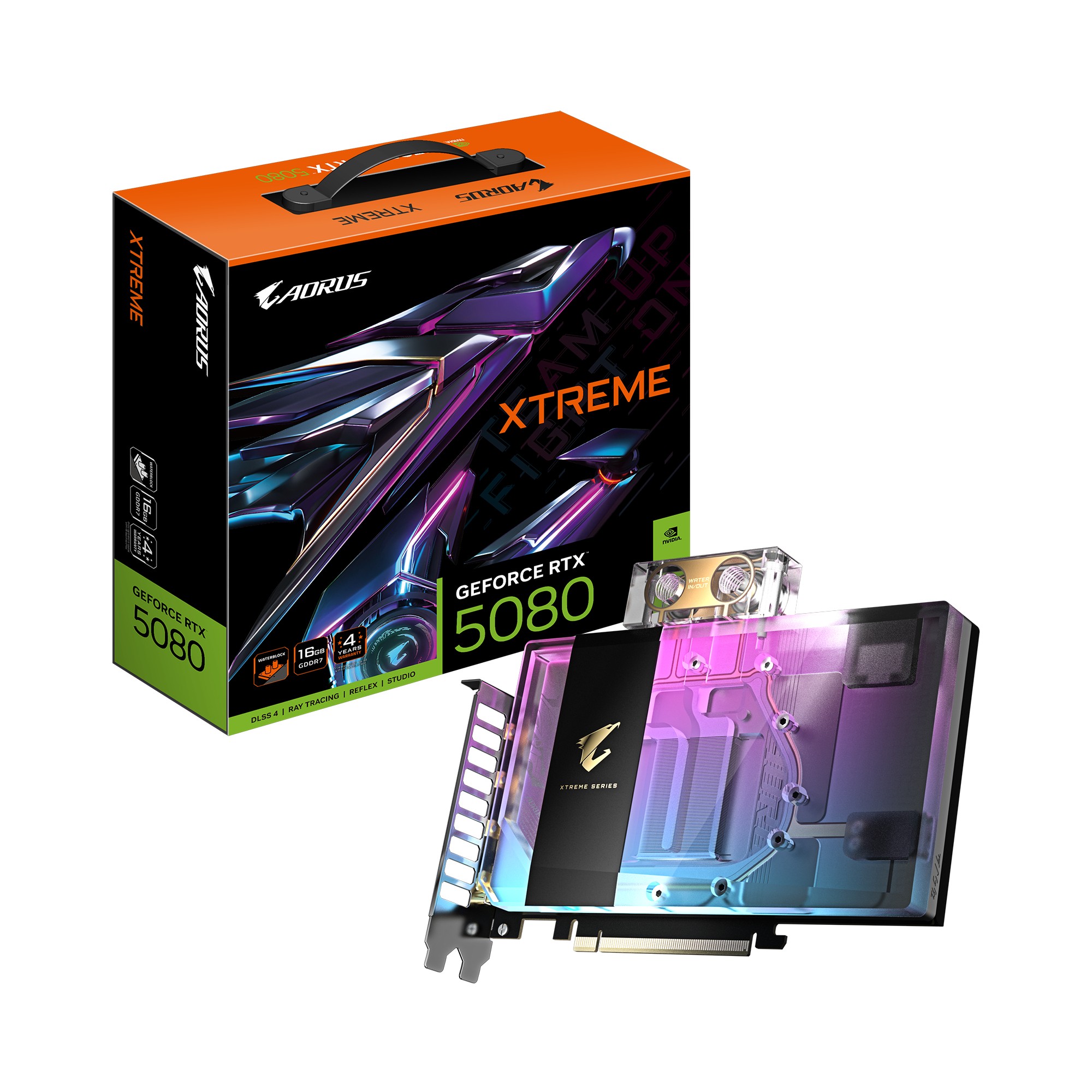 Scheda Video Gigabyte Aorus Nvidia GeForce RTX 5080 Xtreme Waterforce Water Block 16GB GDDR7 Nero - Immagine 1