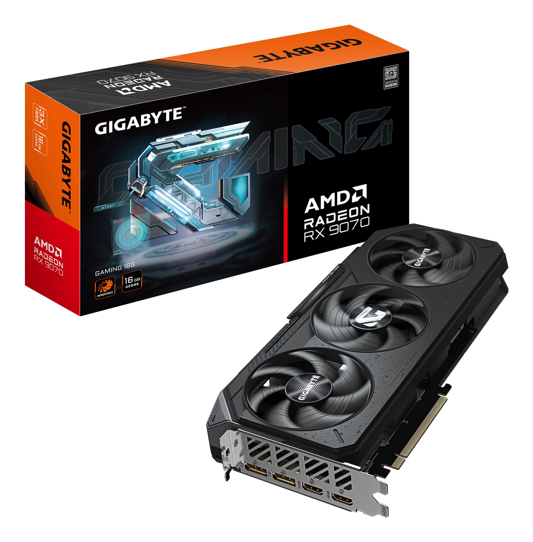 Scheda Video GIGABYTE AMD Radeon RX 9070 GAMING 16GB Nero