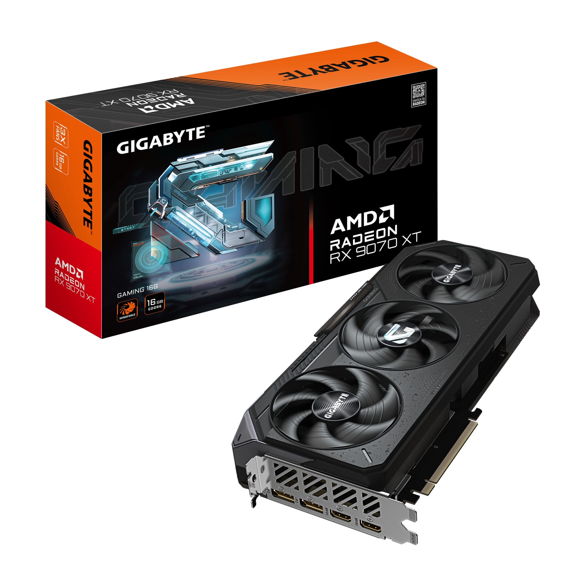 Scheda Video Gigabyte AMD Gigabyte Radeon RX 9070 XT 16GB Nero - Immagine 1