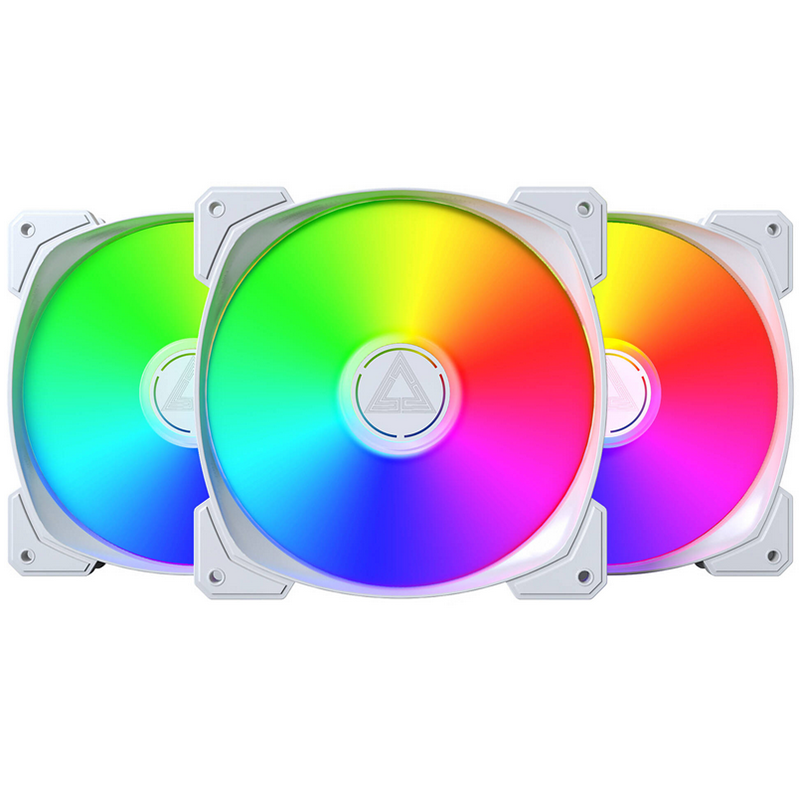 Ventola Montech HP140 PWM ARGB Kit Da 3 140mm Bianco - Immagine 1