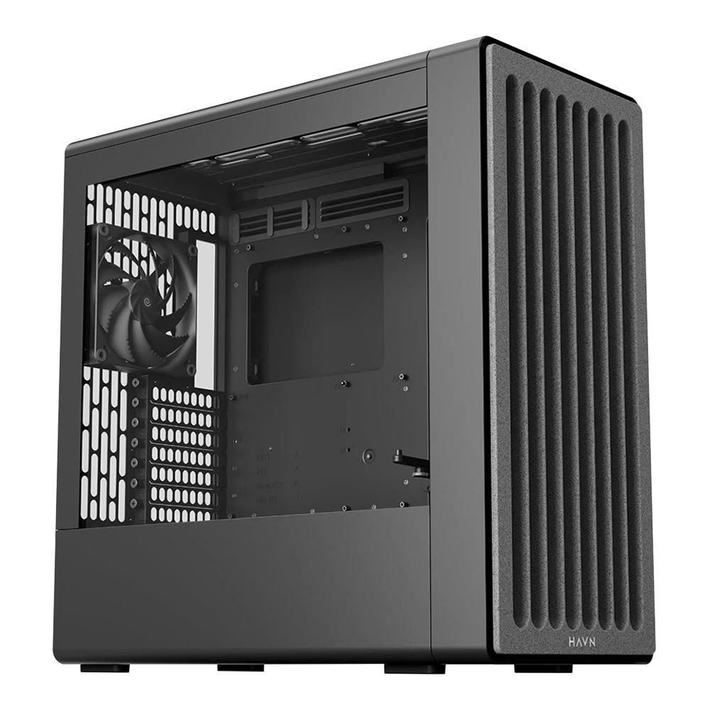 Case HAVN BF 360 Midi Tower E-ATX Vetro Temperato Nero - Immagine 1
