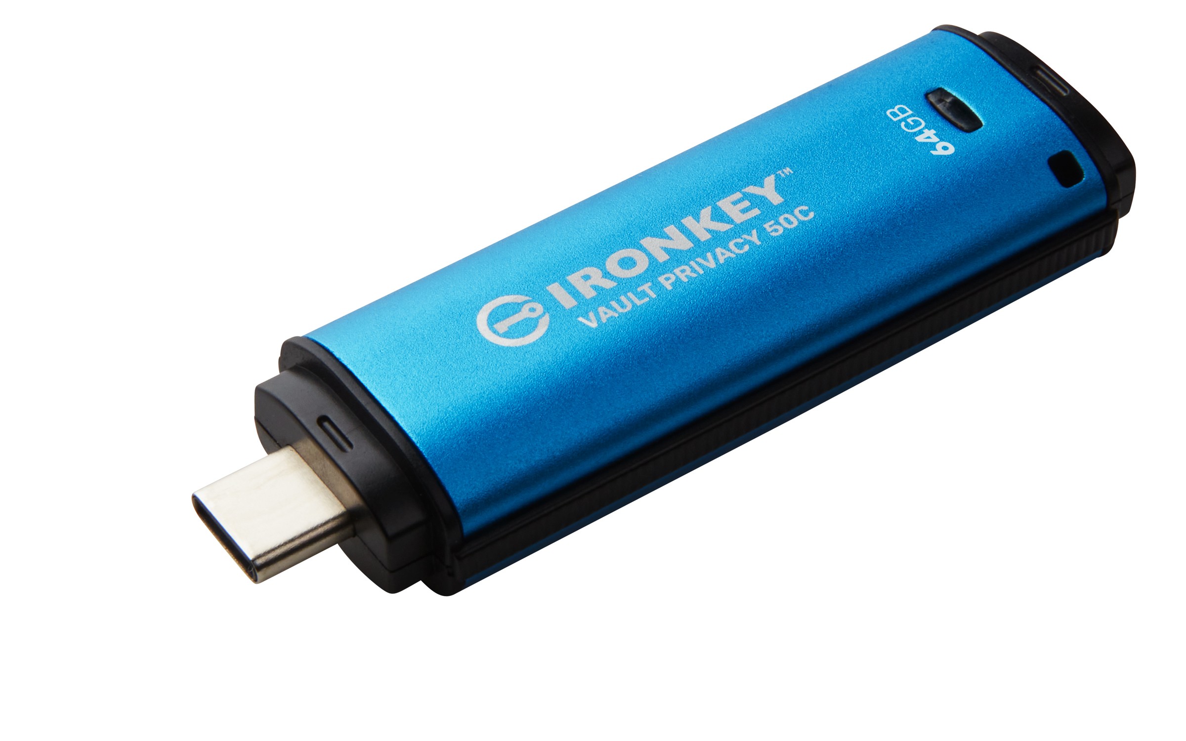 Pendrive Kingston IronKey Vault Privacy 50 64 GB USB C 3.2 blu nero - Immagine 1