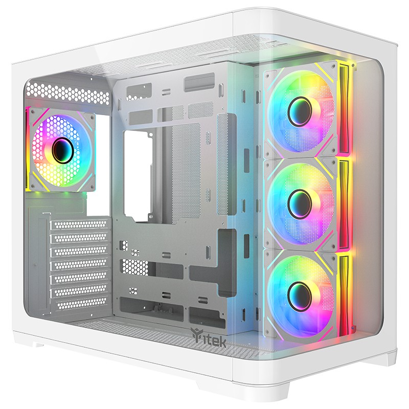 Case Itek DARK CAVE CURVED Mini Tower Bianvo - Immagine 1