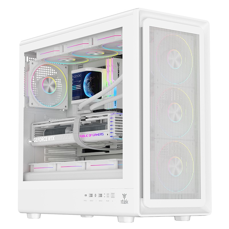 Case itek MESHCORE 36W Tower Bianco - Immagine 1