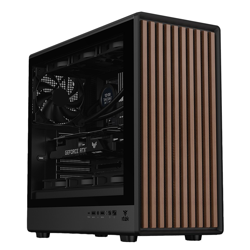 Case itek WOODY W2B micro ATX Nero/Legno - Immagine 1