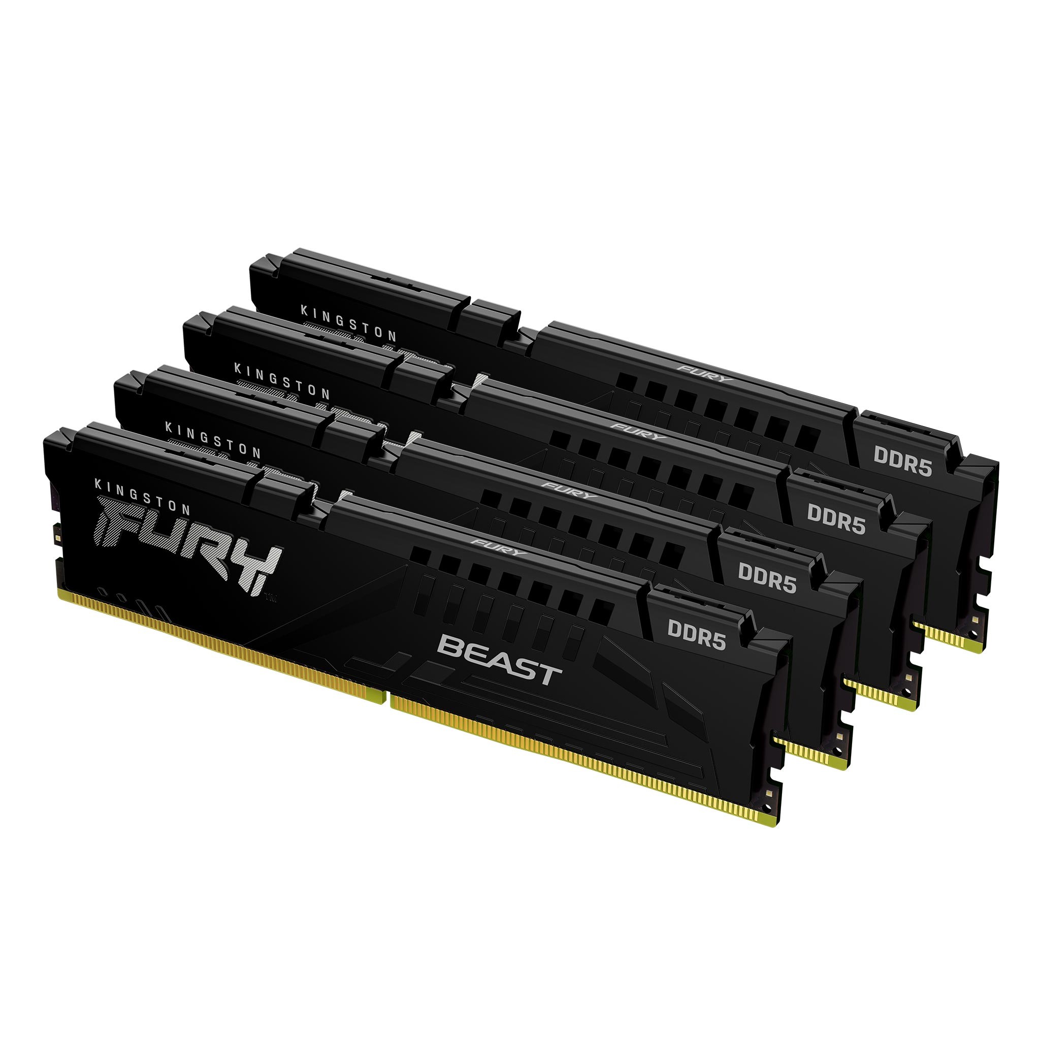 Ram KINGSTON FURY BEAST DDR5 5200MHz 128GB (4x32) XMP 3.0 CL40 NERO - Immagine 1