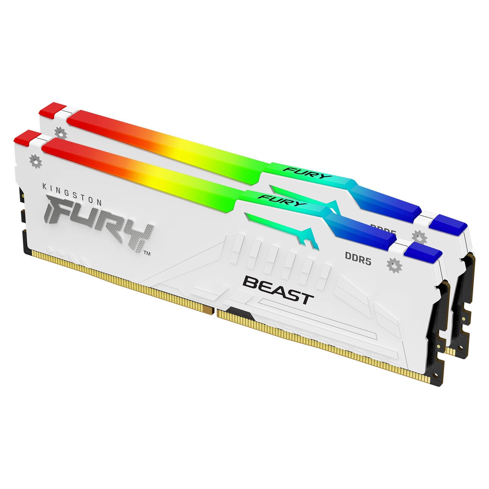 Ram Kingston Fury Beast DDR5 6000Mhz (2x16) 32GB rgb bianco xmp expo CL30 - Immagine 1