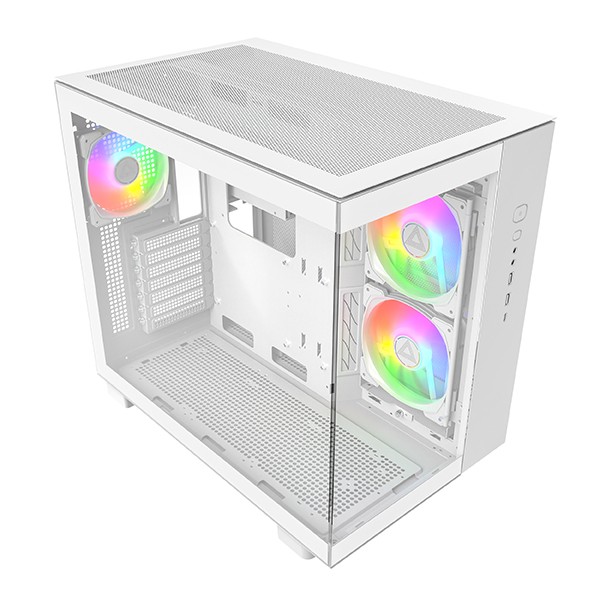 Case Montech KING 65 PRO Midi Tower Vetro Temperato Bianco - Immagine 1