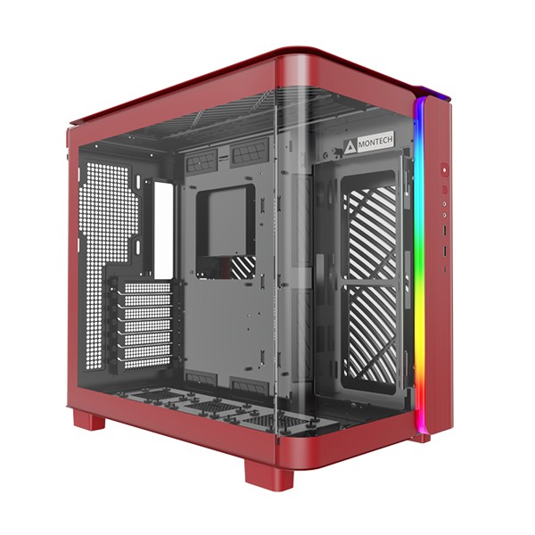 Case Montech KING 95 Midi-Tower Vetro Temperato ARGB Rosso - Immagine 1