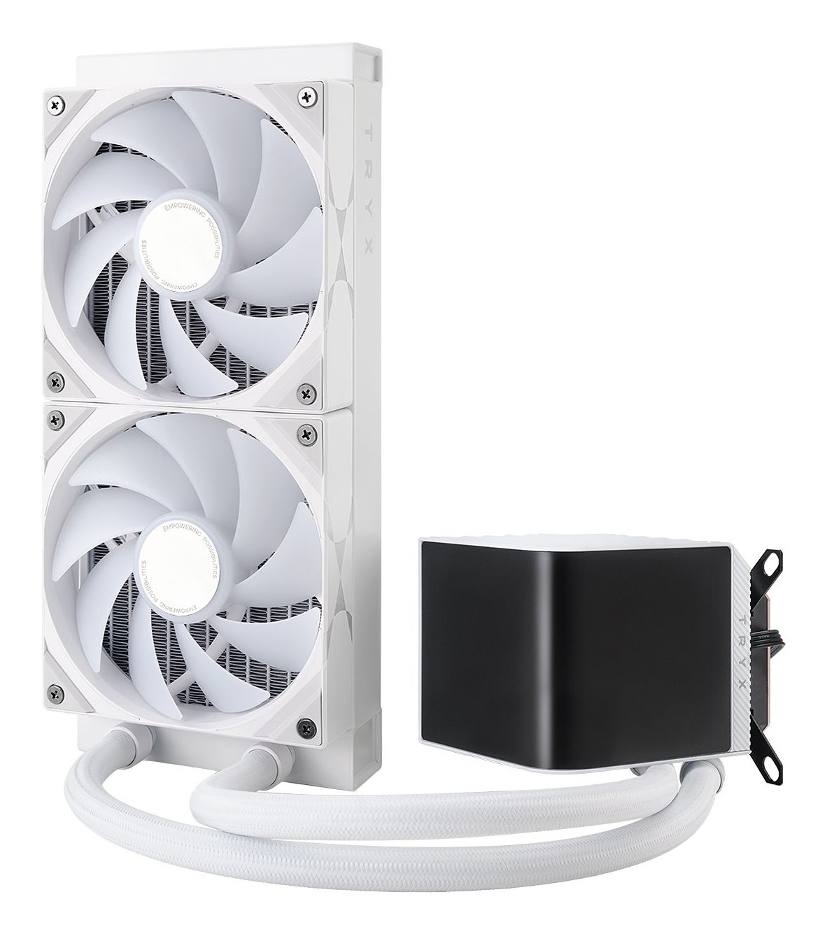 Dissipatore A Liquido TRYX PANORAMA 240mm LCD 3D Amoled RGB Bianco - Immagine 1