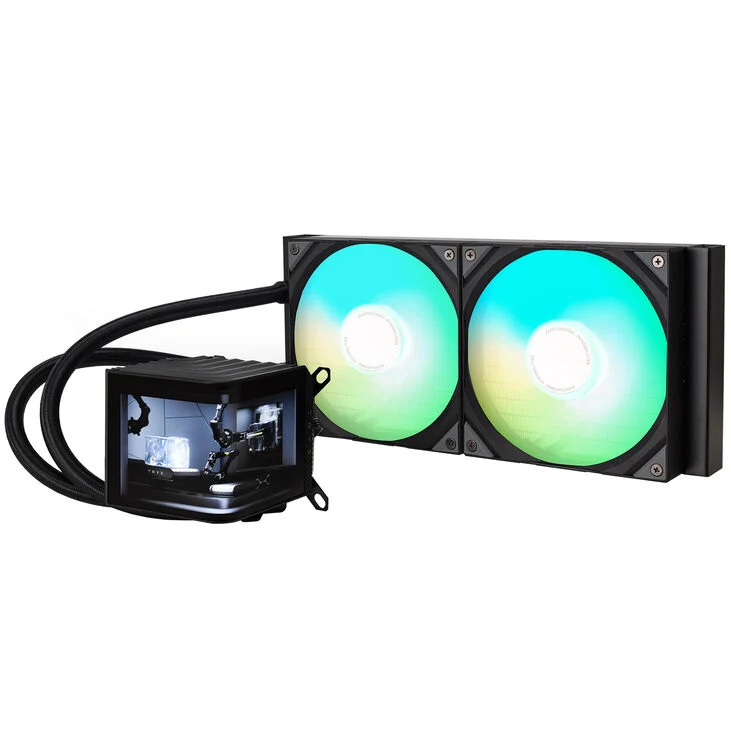 Dissipatore A Liquido TRYX PANORAMA 280mm LCD 3D Amoled RGB Nero - Immagine 1