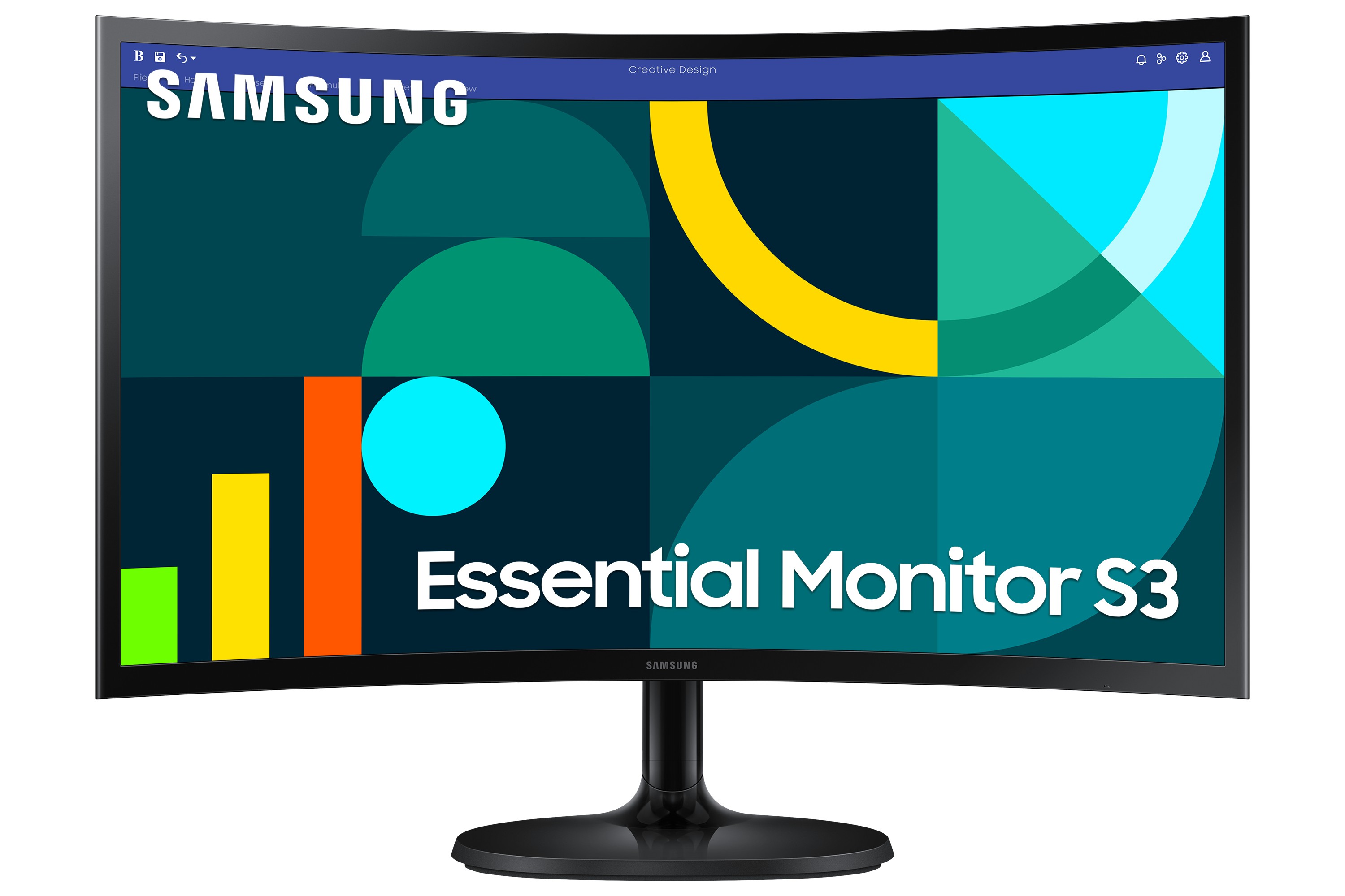 Monitor Samsung Essential S3 S24D364GAU 24 Nero Full HD VA Curvo 100Hz