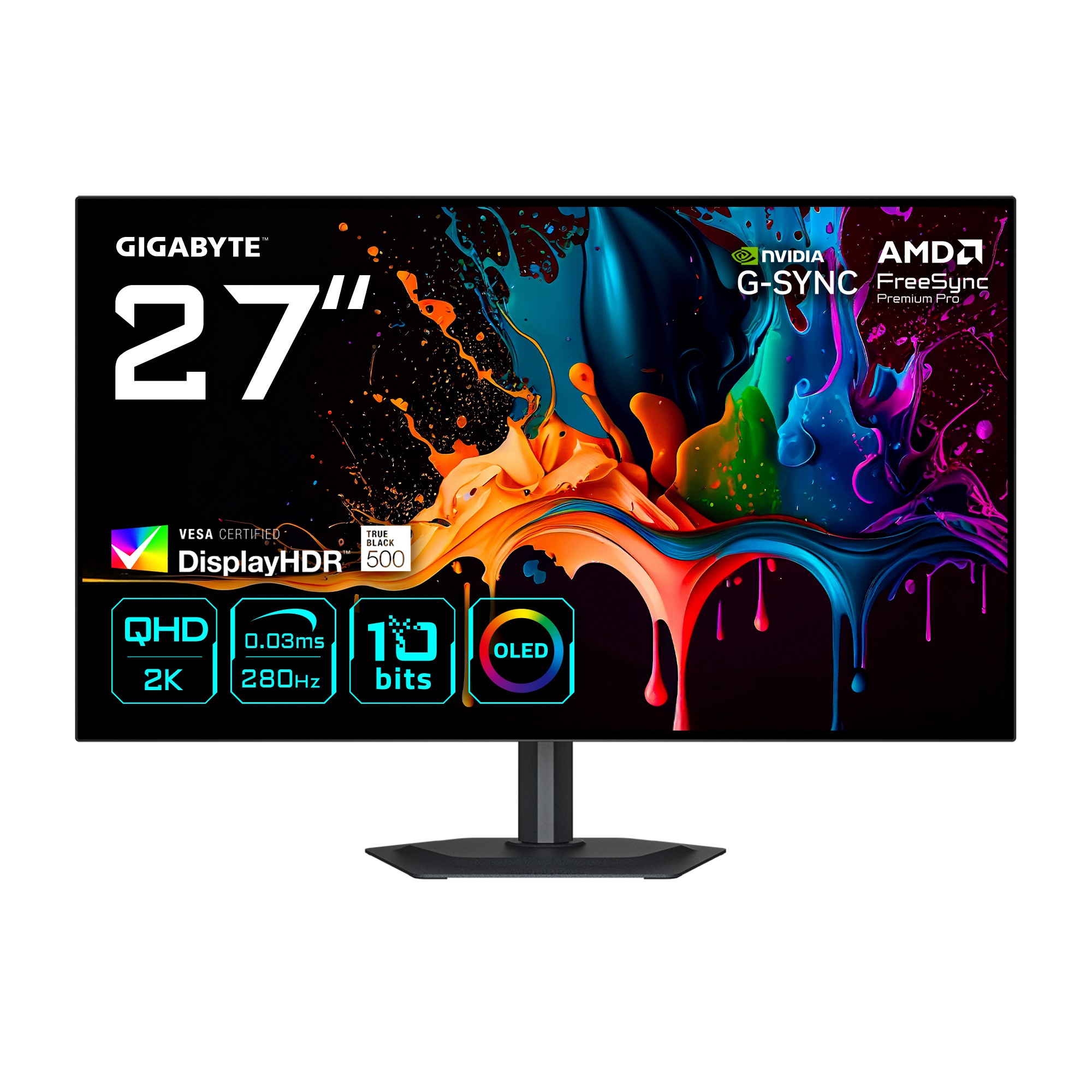 Monitor GIGABYTE MO27Q28G Monitor Gaming OLED 27 QHD 2560 x 1440 280Hz - Immagine 1