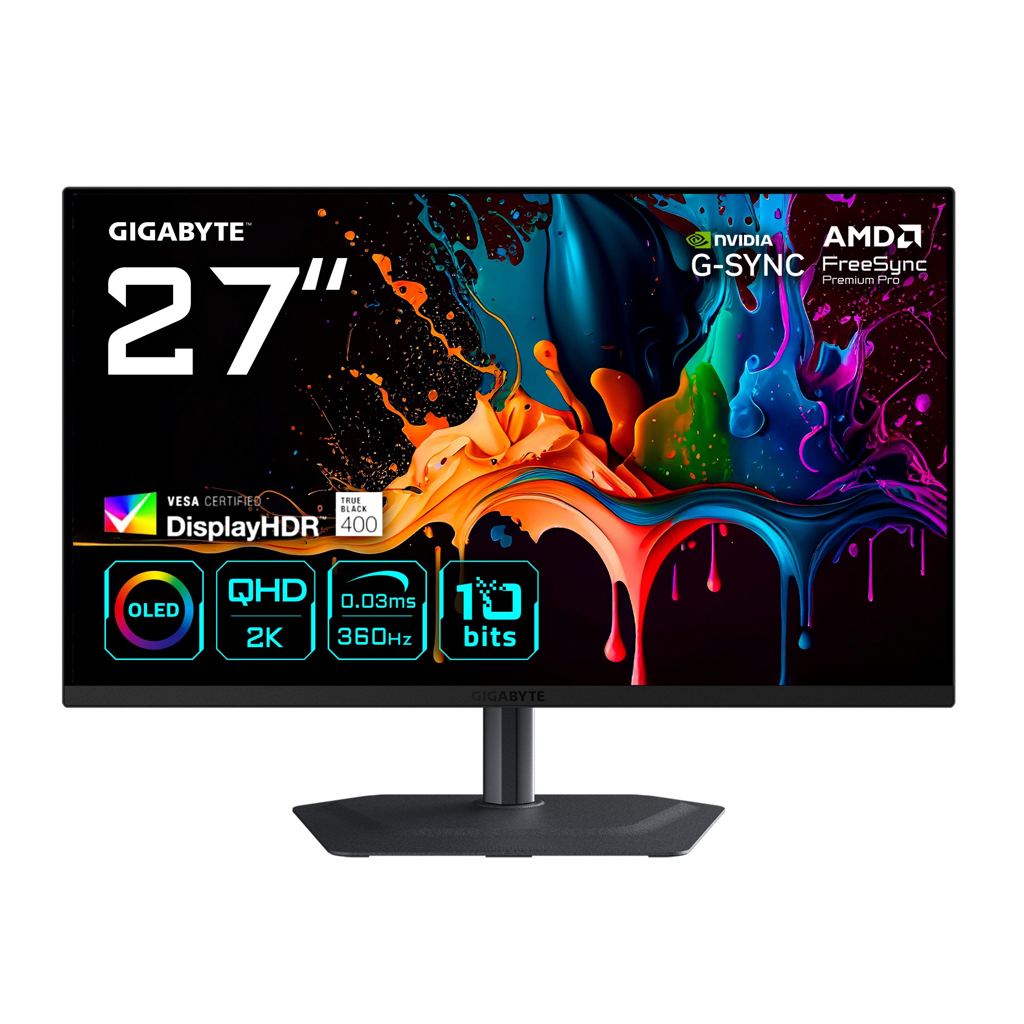 Monitor Da Gaming GIGABYTE MO27Q3 QHD 27 360Hz QD-OLED FreeSync Premium Pro - Immagine 1