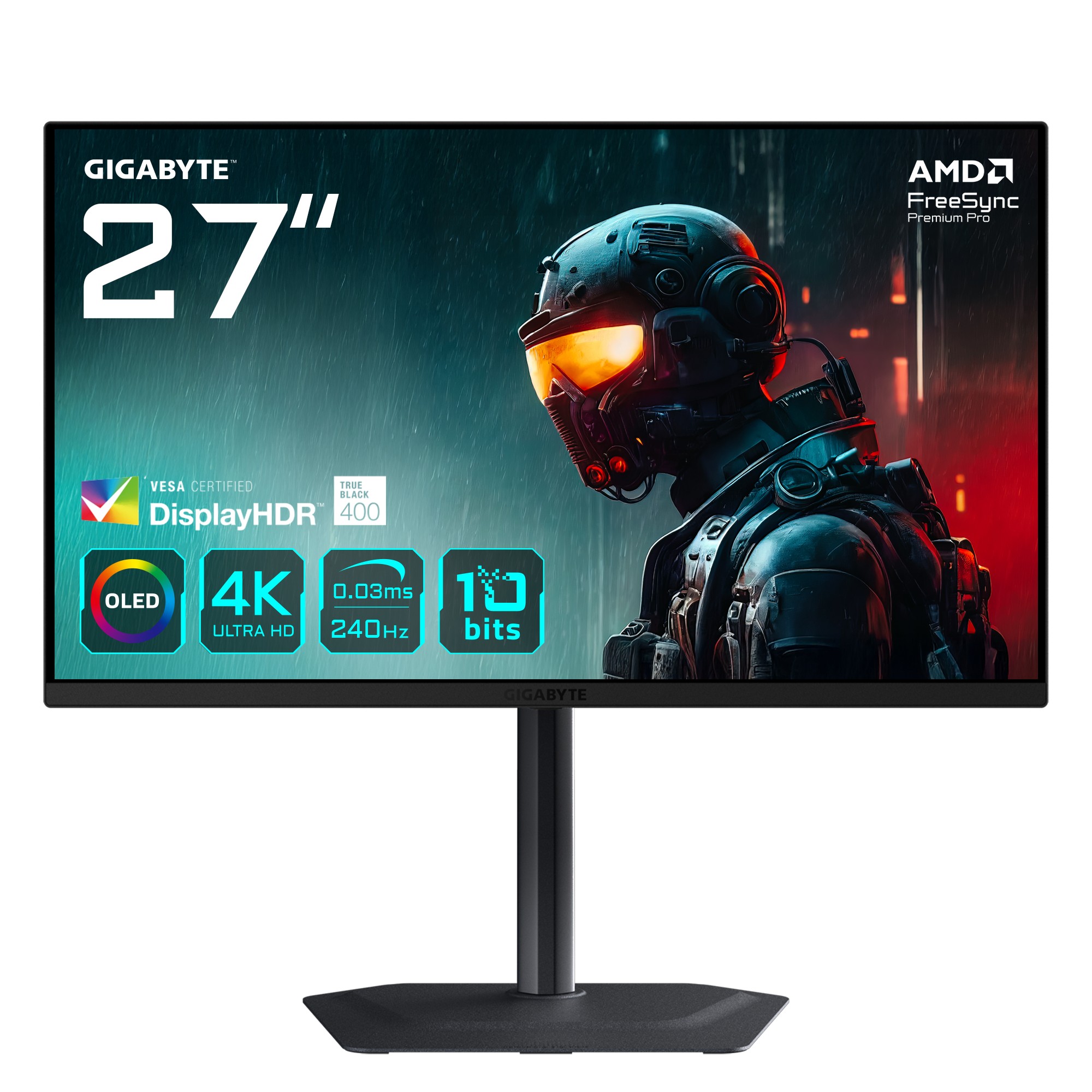 Monitor GIGABYTE MO27U2 OLED 4K UHD Gaming 27'' 3840 x 2160 Pixel 4K Ultra HD QD-OLED 0,03 ms Nero - Immagine 1