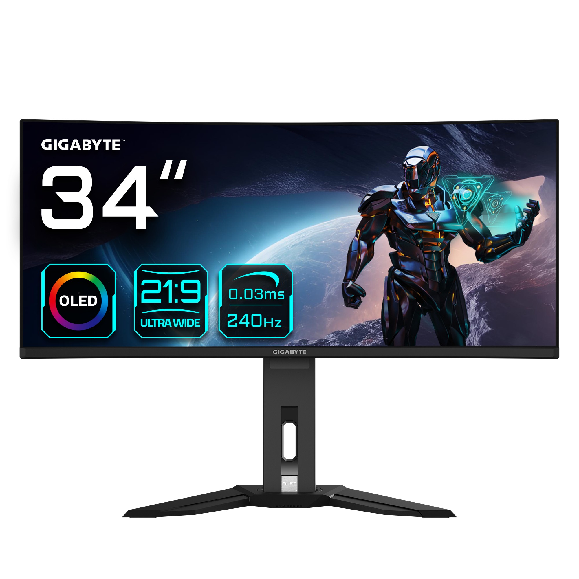 Monitor Gigabyte MO34WQC2 34'' WQHD QD-OLED Curvo USB-C 240Hz Nero - Immagine 1
