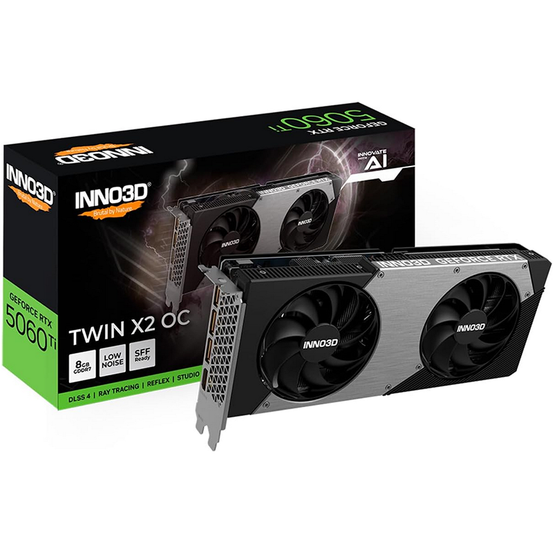 Scheda Video INNO3D GeForce RTX 5060 Ti TWIN X2 OC NVIDIA 8 GB GDDR7 - Immagine 1