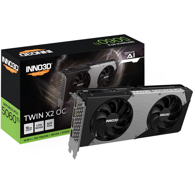 Scheda Video INNO3D GeForce RTX 5060 Ti TWIN X2 OC NVIDIA 16 GB GDDR7