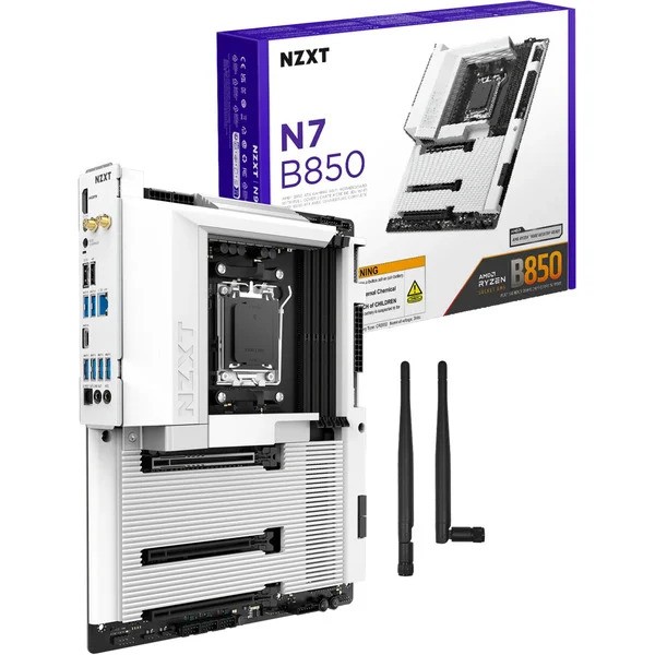 Scheda Madre NZXT N7 B850 WiFi6E AM5 ATX Bianco - Immagine 1