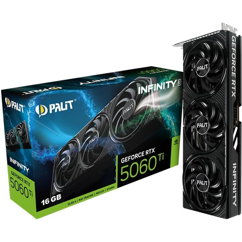 Scheda Video Palit Nvidia GeForce RTX 5060 Ti 16G Infinity 3 16GB GDDR7 Nero - Immagine 1