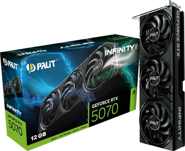 Scheda Video Palit Nvidia GeForce RTX 5070 Infinity3 12GB GDDR7 Nero - Immagine 1