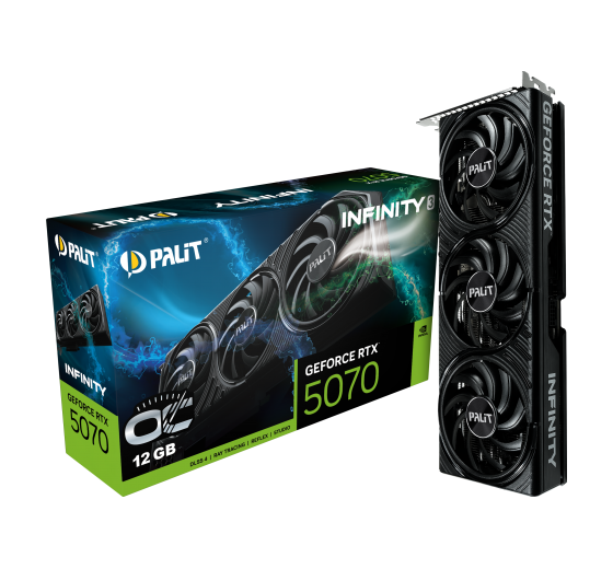 Scheda Video Palit Nvidia GeForce RTX 5070 Infinity3 OC 12GB GDDR7 Nero - Immagine 1