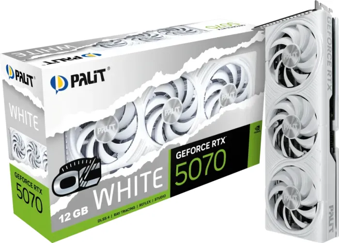 Scheda Video Palit NvidiaGeForce RTX 5070 12GB OC Bianco - Immagine 1