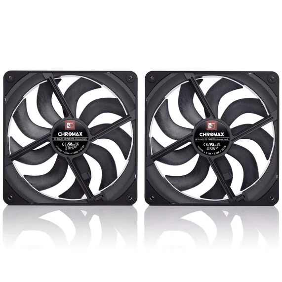 Ventole Noctua NF-A14X25 G2 PWM Sx2-PP chromax.black LCP 140mm Kit Da 2 Nero - Immagine 1