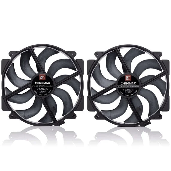 Ventola Noctua NF-A14X25r G2 PWM Sx2-PP chromax.black LCP 140mm Kit da 2 Nero - Immagine 1