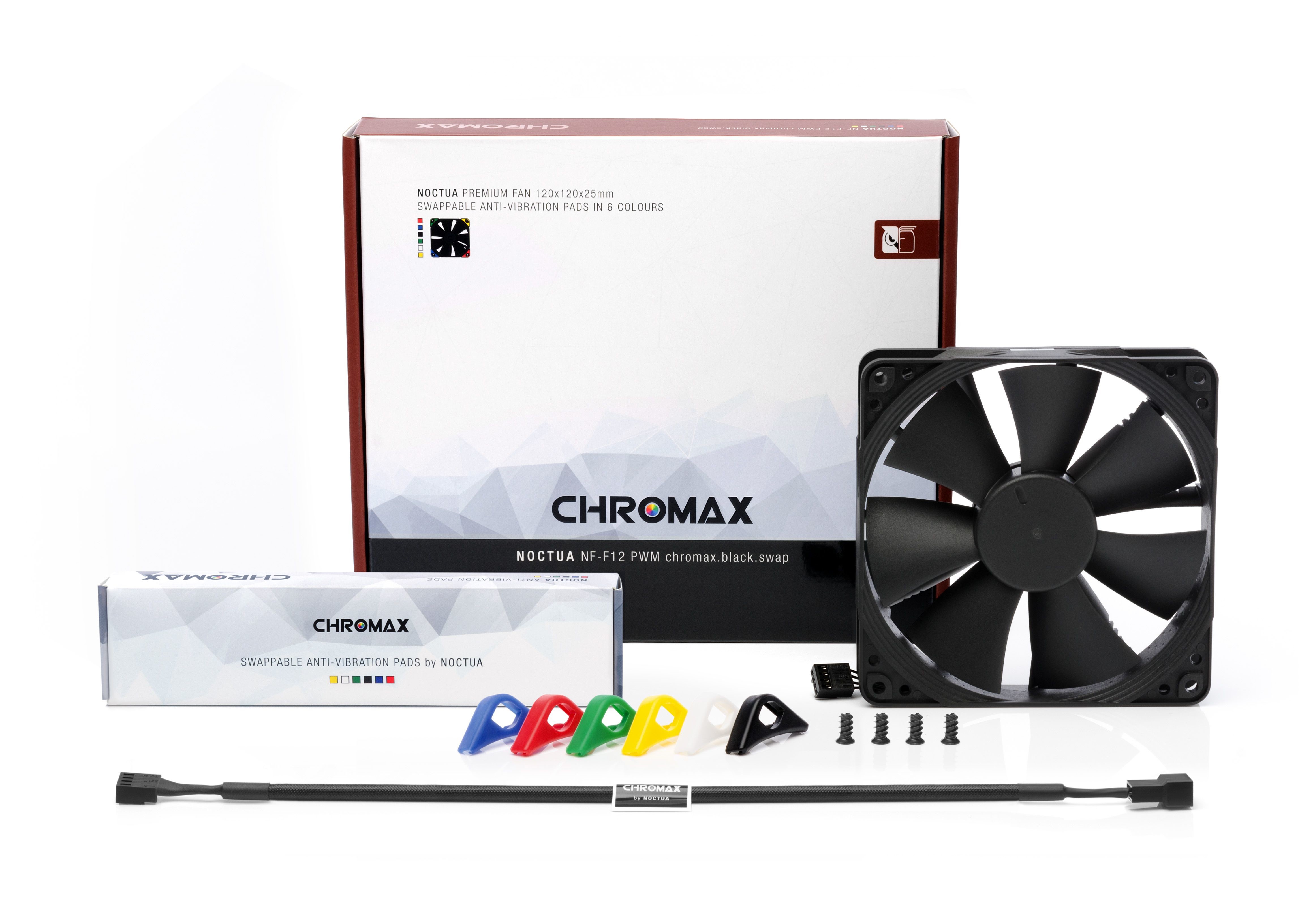 Ventola Noctua NF-F12 PWM chromax.Nero.swap - 120mm - Immagine 1