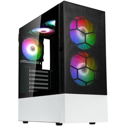 Case Kolink Observatory MX Mesh ARGB Midi Tower Bianco Nero - Immagine 1