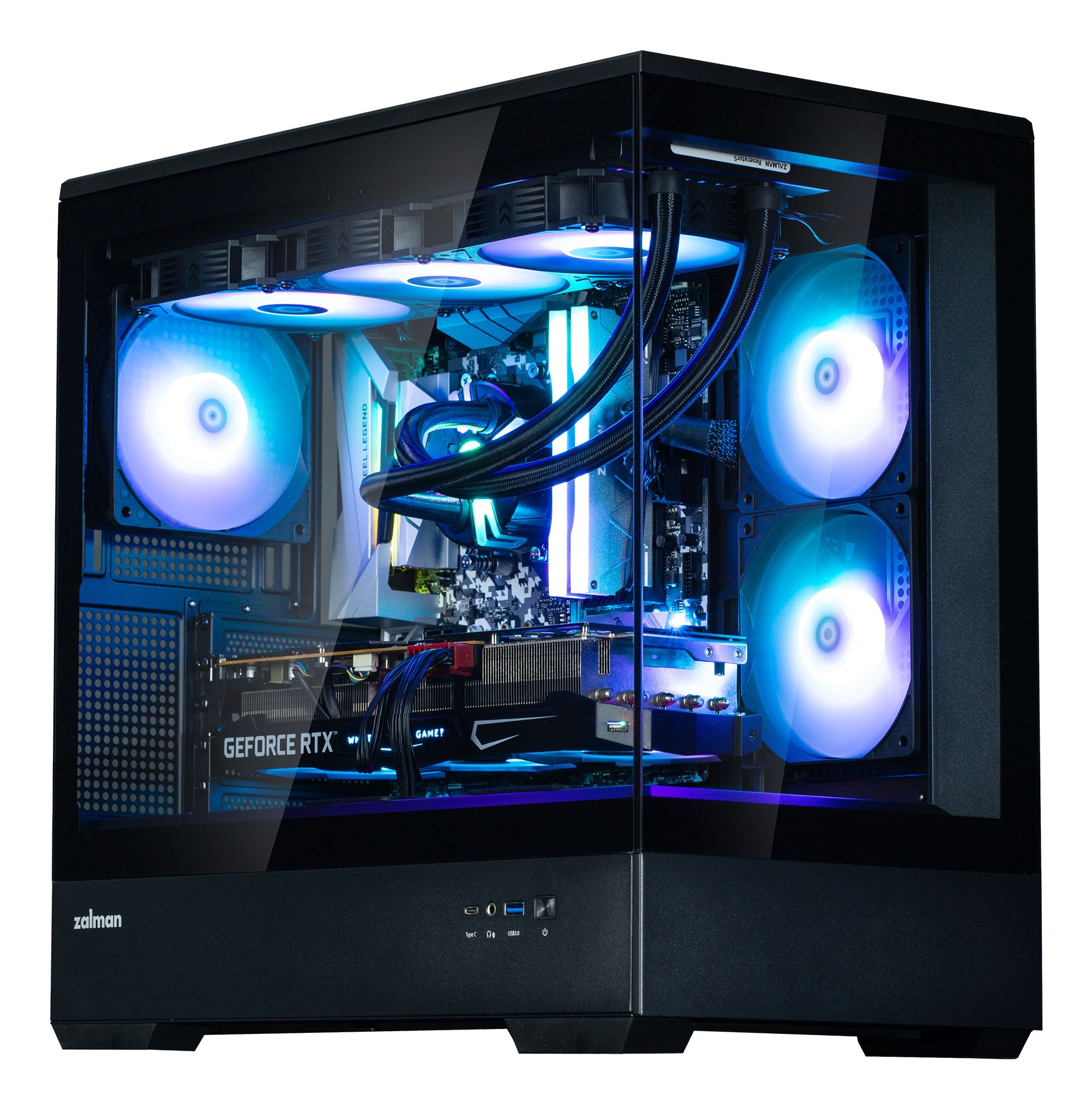 Case Zalman P30 Mini Tower mATX Vetro Temperato Nero/Bianco - Immagine 1