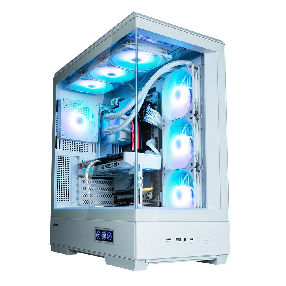Case Zalman P50 DS Midi Tower ATX RGB Vetro Temperato Bianco - Immagine 1