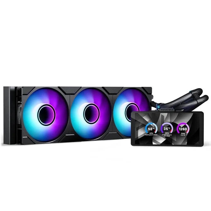 Dissipatore a Liquido Phanteks Glacier One 360M25 LCD 6 RGB 360mm Nero - Immagine 1