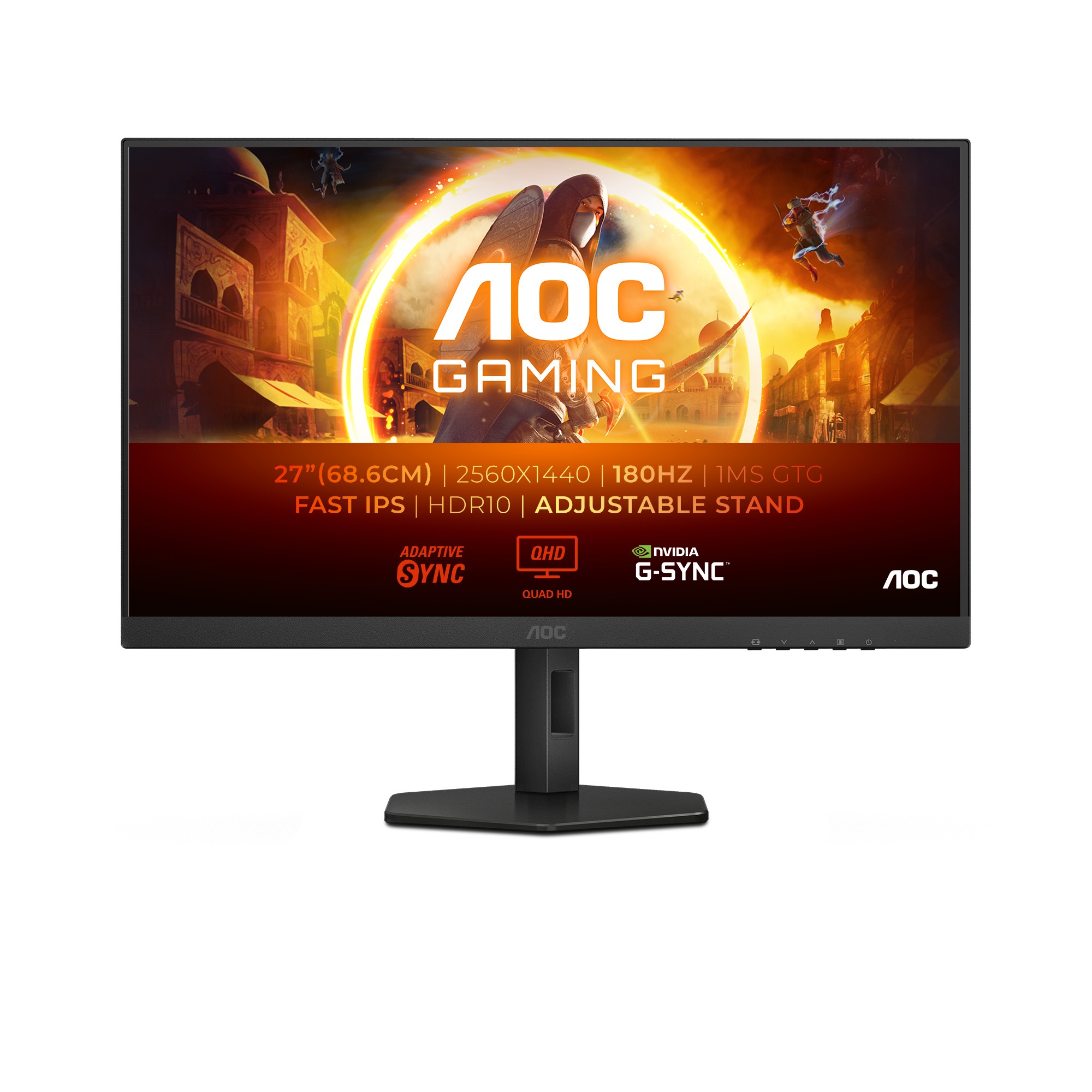 Monitor AOC Q27G4XF 27 Nero QHD IPS HDR Adaptive-Sync 180Hz - Immagine 1
