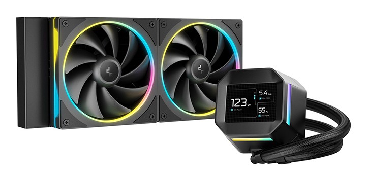 Dissipatore a Liquido DeepCool LM240 LCD RGB 240mm Nero - Immagine 1