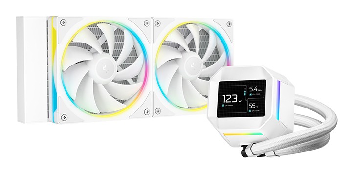 Dissipatore a Liquido DeepCool LM240 LCD RGB 240mm Bianco - Immagine 1