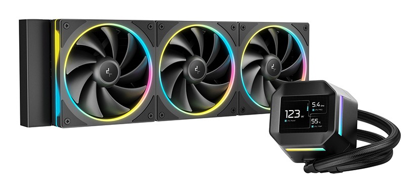 Dissipatore a Liquido DeepCool LM360 LCD RGB 360mm Nero - Immagine 1