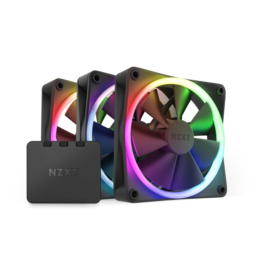 Ventola NZXT F120 PWM con controller Kit da 3 Nero - Immagine 1