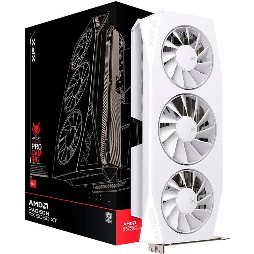 Scheda Video XFX AMD Radeon RX 9060 XT Mercury OC 16GB Bianco - Immagine 1