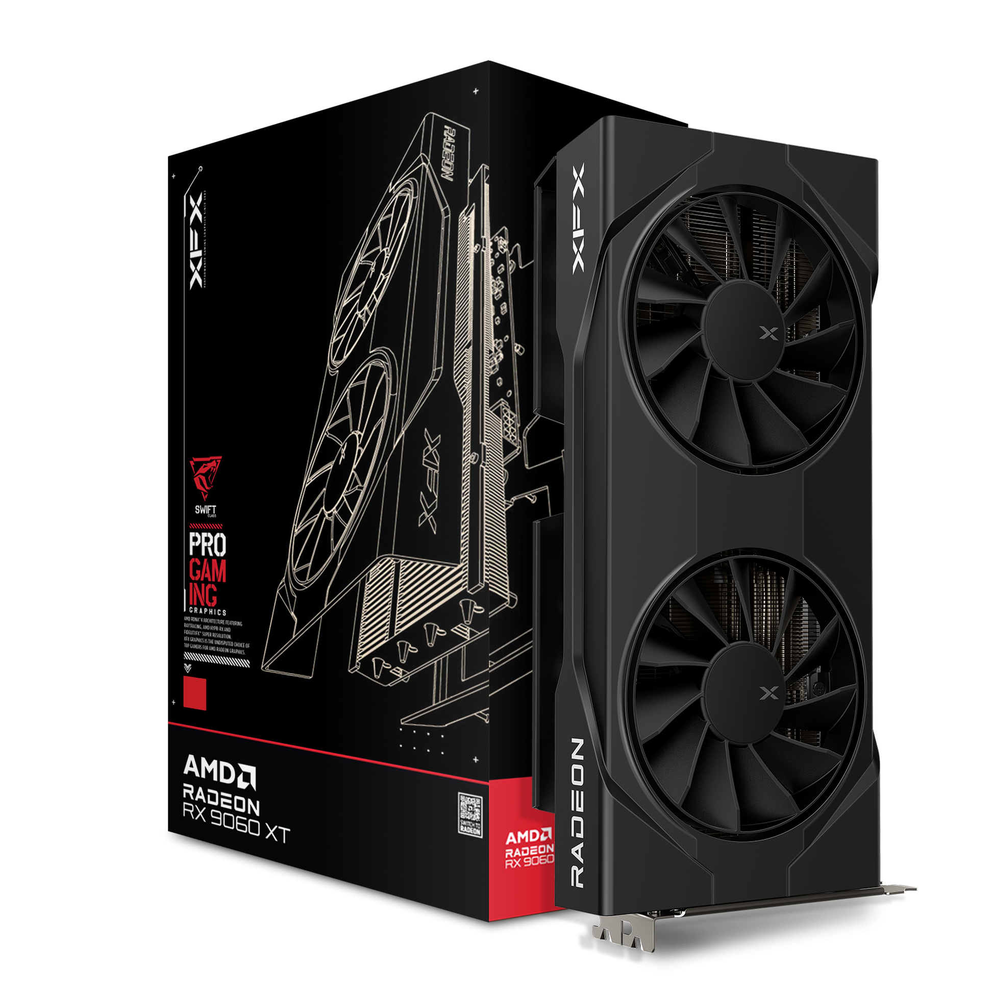Scheda Video XFX Radeon RX 9060XT Swift Dual Fan OC Nero 8GB