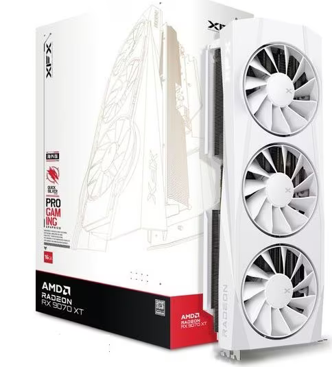 Scheda Video AMD XFX Radeon RX 9070XT QUICKSILVER Gaming 16GB Bianco - Immagine 1