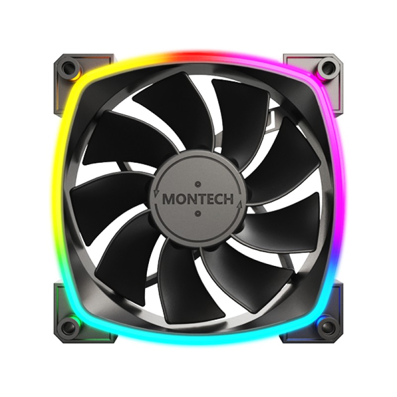 Ventola Montech RX120 PWM REVERSE ARGB - 120 mm nera - Immagine 1