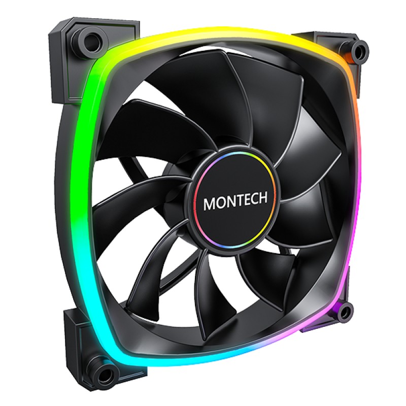 Ventola Montech RX140 PWM ARGB Reverse 140 mm Nero - Immagine 1