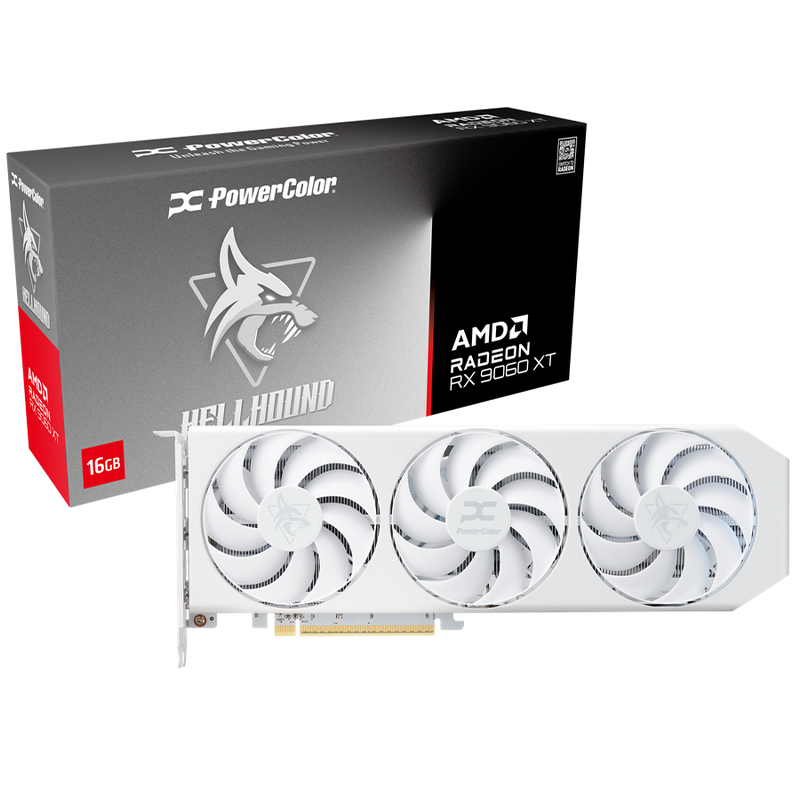 Scheda video PowerColor Radeon Hellhound Spectral White RX 9060 XT 16GB GDDR6 - Immagine 1