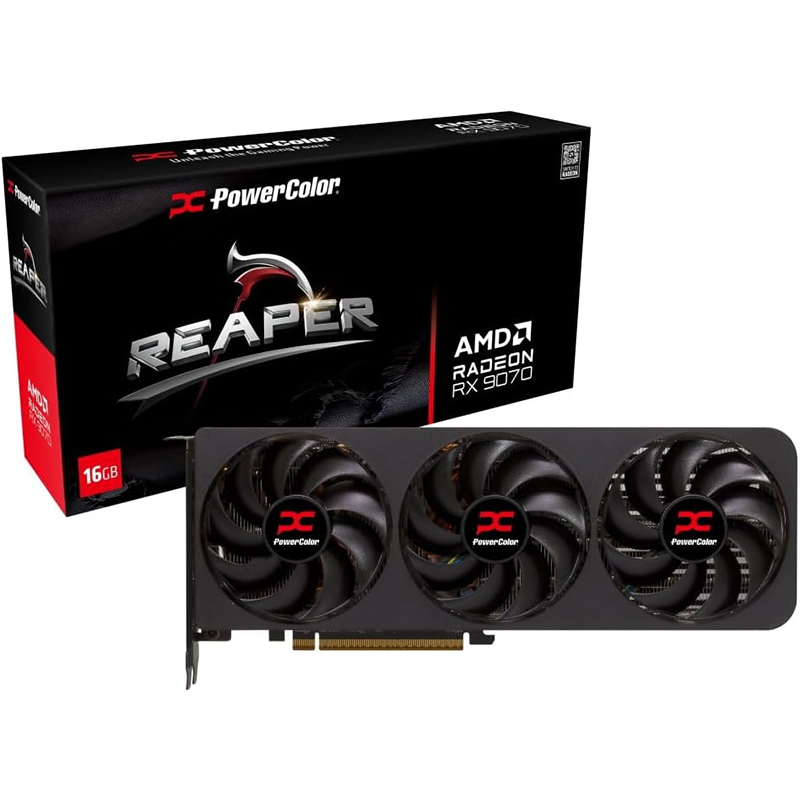Scheda Video AMD PowerColor Radeon Reaper RX 9070 16GB GDDR6 Nero - Immagine 1