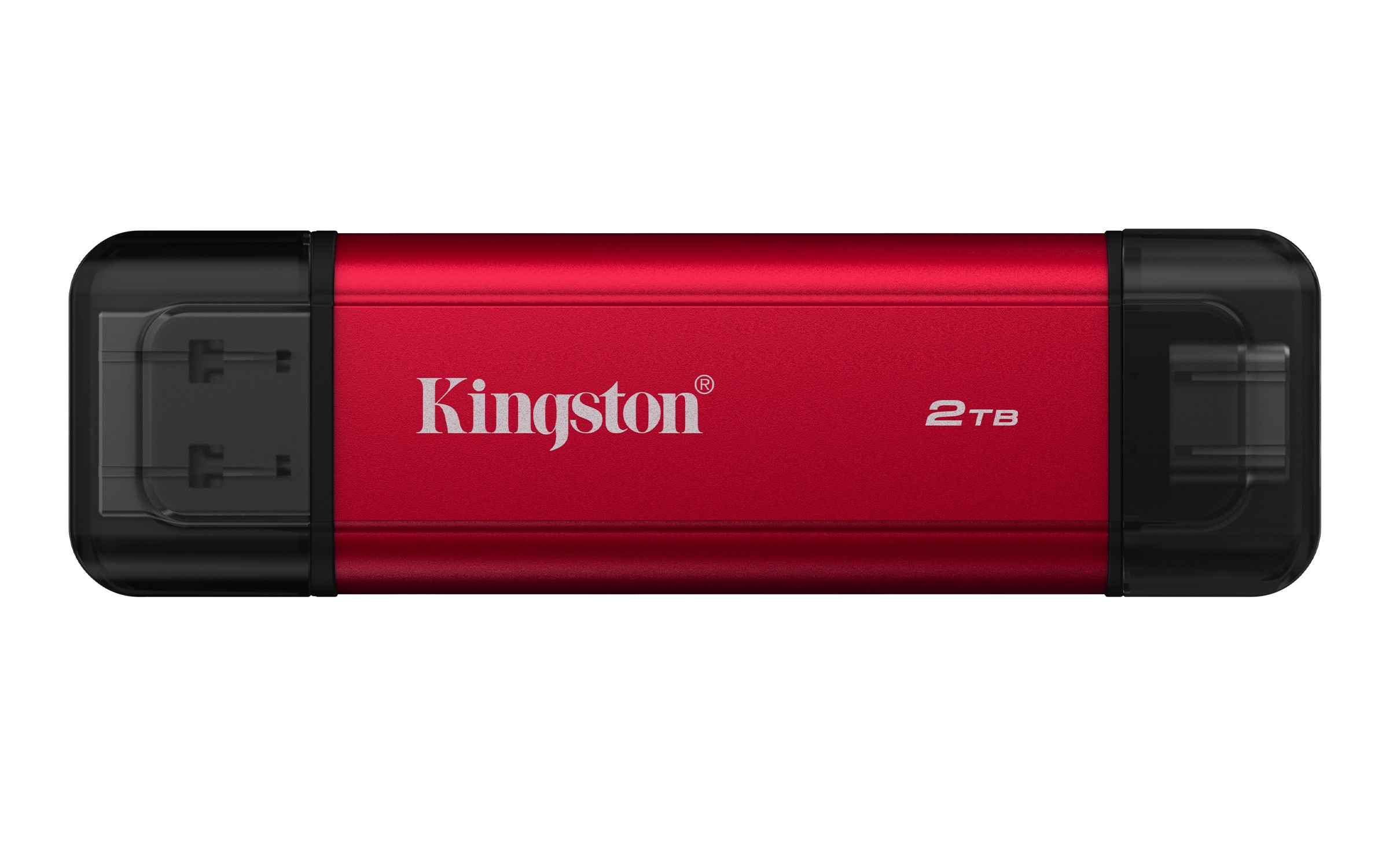 SSD Kingston Dual Portable 2 TB USB-A e USB-C rosso/nero - Immagine 1