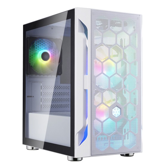 Case SilverStone Fara H1M Pro Micro-ATX Vetro Temperato Bianco - Immagine 1