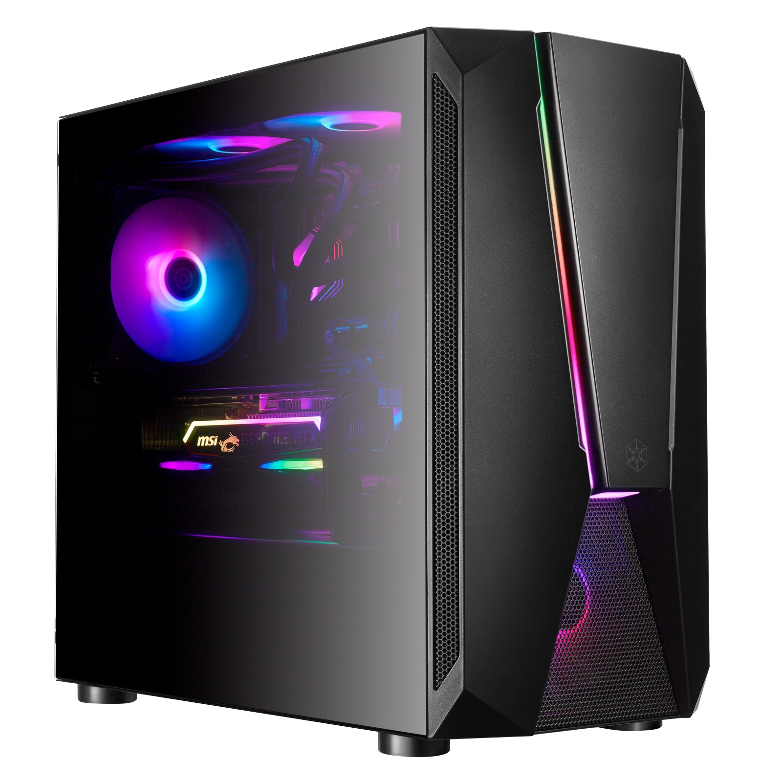 Case SilverStone Fara V1M Pro Micro-ATX ARGB Vetro Temperato Nero - Immagine 1